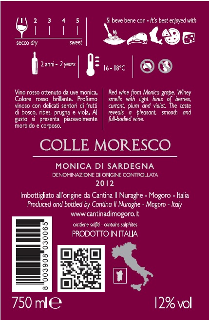 Vino Monica Colle Moresco 75 cl