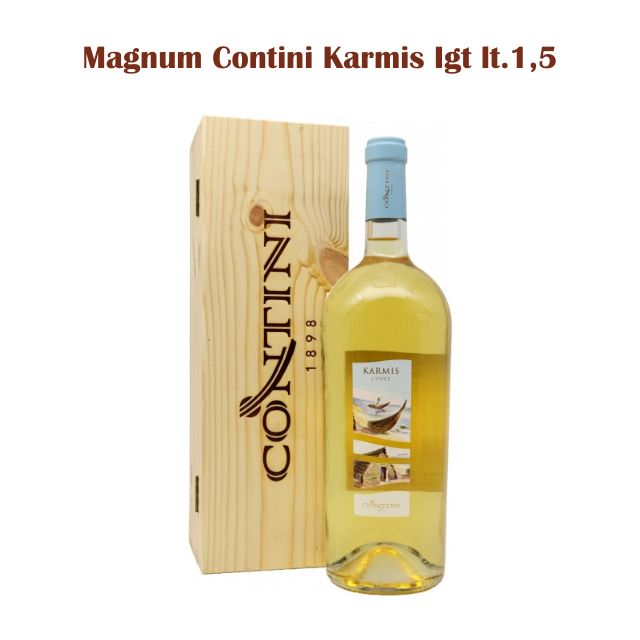 Vino Karmis Contini Cassa in legno IGT 1,5 lt