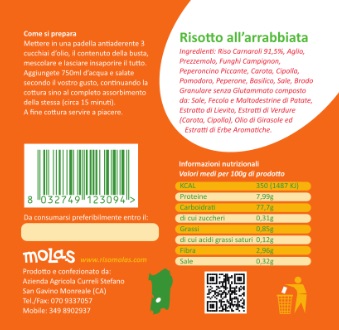 Risotto all'arrabbiata Molas 180 gr