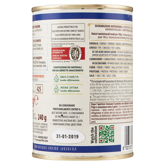 Polpa fine di pomodoro Antonella 400 gr