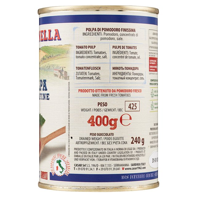 Polpa fine di pomodoro Antonella 400 gr